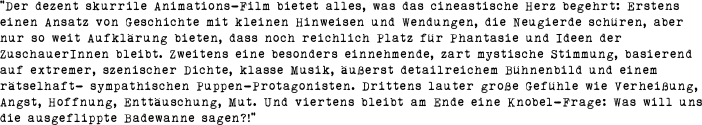 "Der dezent skurrile Animations-Film bietet
